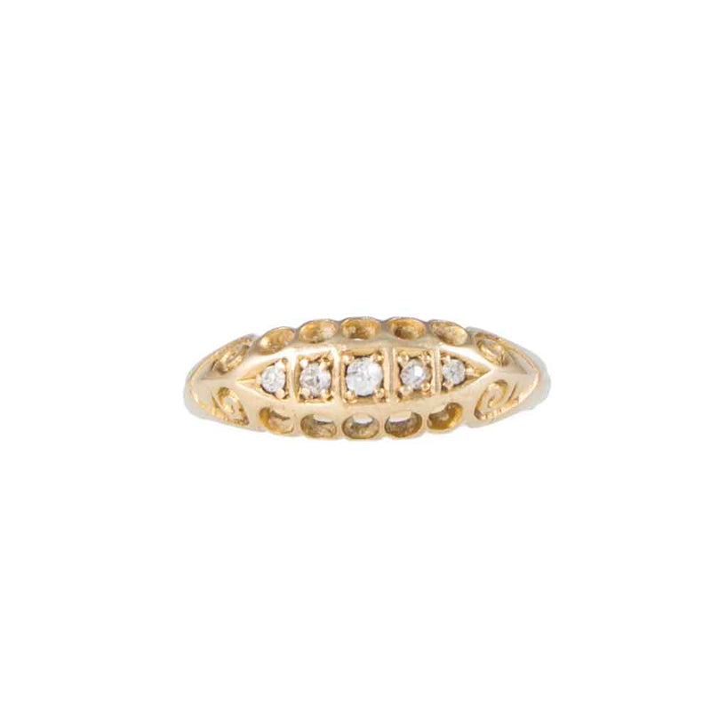 Antique 18ct Yellow Gold 5 Stone Diamond Ring – Jewellery Hound